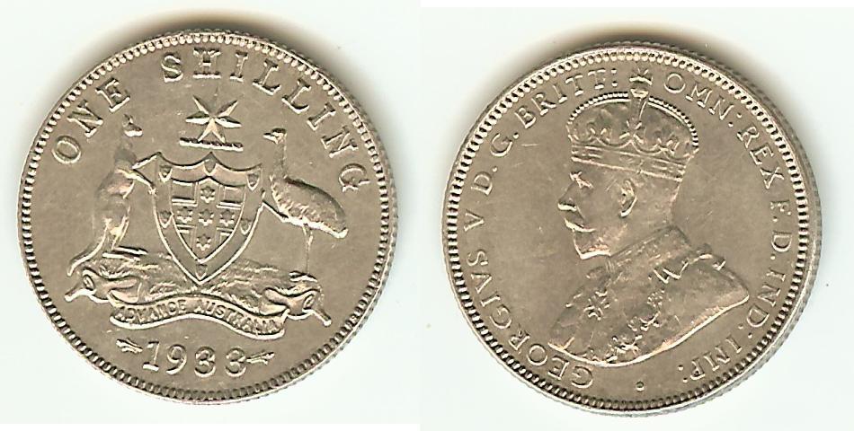 Australian Shilling 1933(Rare) EF++